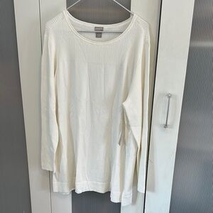 NWT Chicos zenergy Cream Relaxed Tunic Sweatshirt